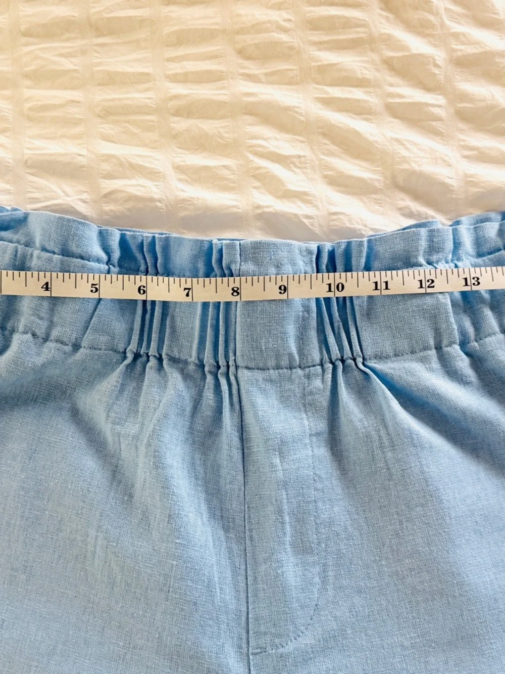 A New Day Women’s Light Blue Linen Blend Shorts Size M Elastic Waist - Picture 8 of 9